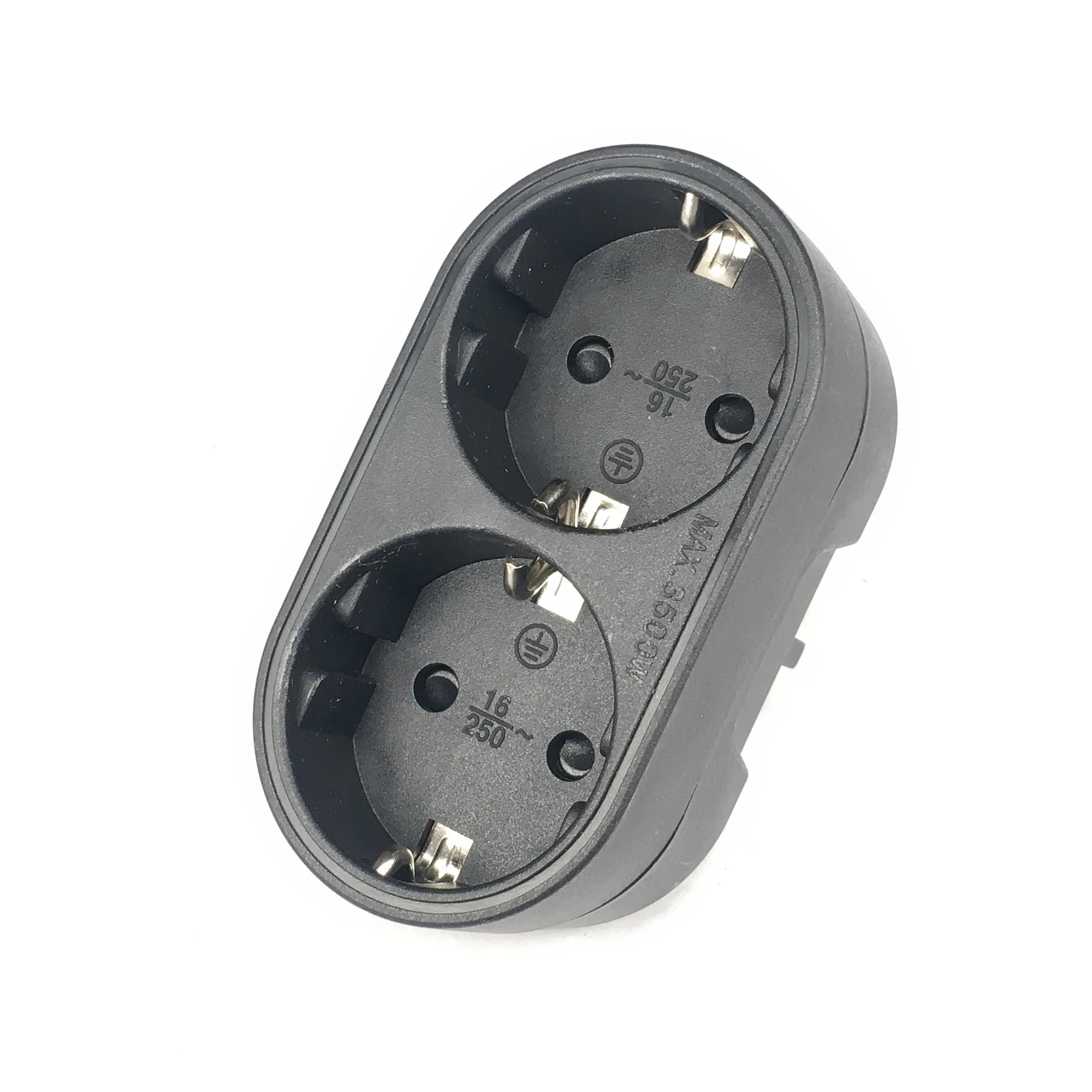16A Power Adapter 1 to 2 Way German Plug Expansion Plug EU Germany Type Socket EU Standard 250V Wireless Extended Socket CE