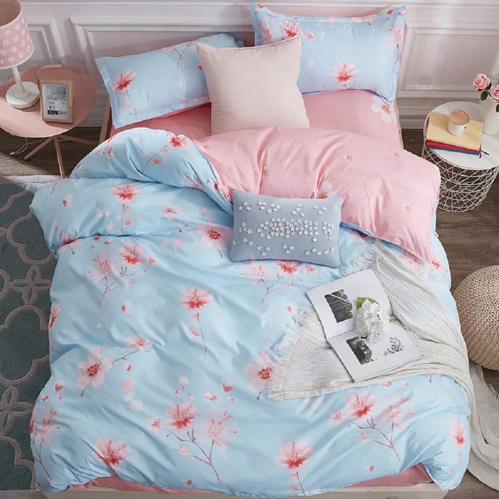 Flower Soft Comfortable 4pcs Bedding Set Bed Linen Sheet Duvet Cover Pillowcase King Queen Full Twin Size | Дом и сад