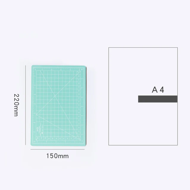 Kawaii creative art pen knife cutting board set small fresh paper cutting pen knife diy hand account tool supplies set Mint green A5 (pad)