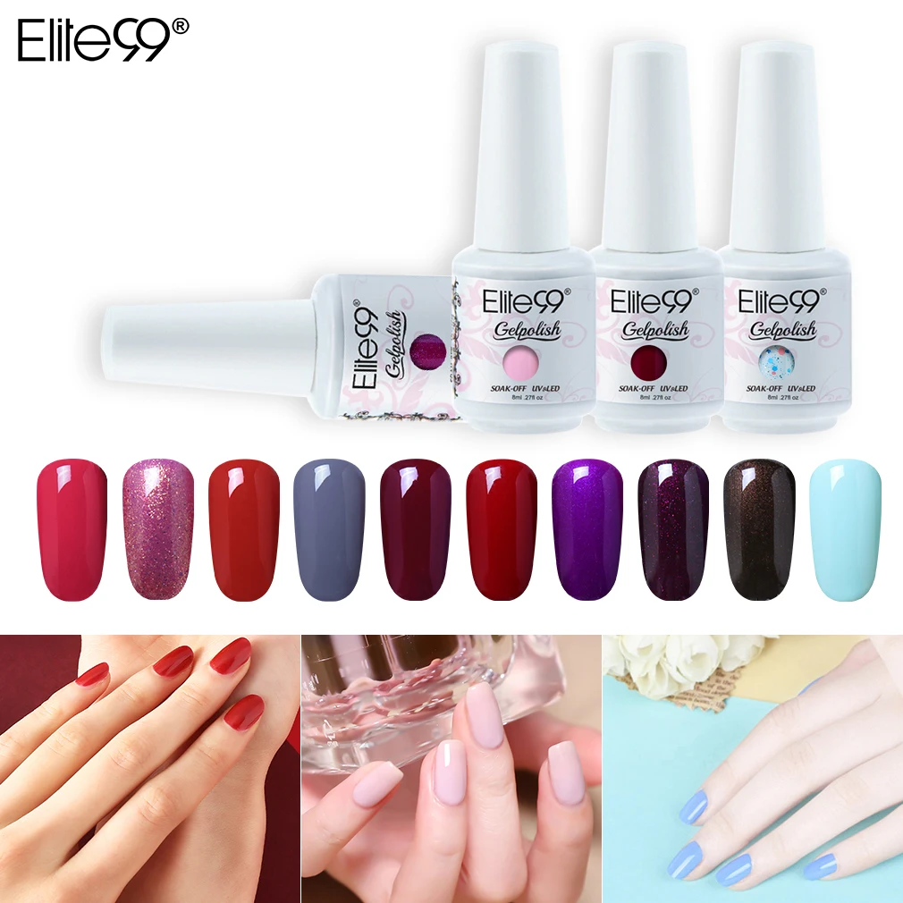 

Elite99 Hybrid Varnishes Gel Nail Polish UV Primer All For Manicure Semi Permanent Soak Off 8ML Gel Lak Top Base Nail Lacquer