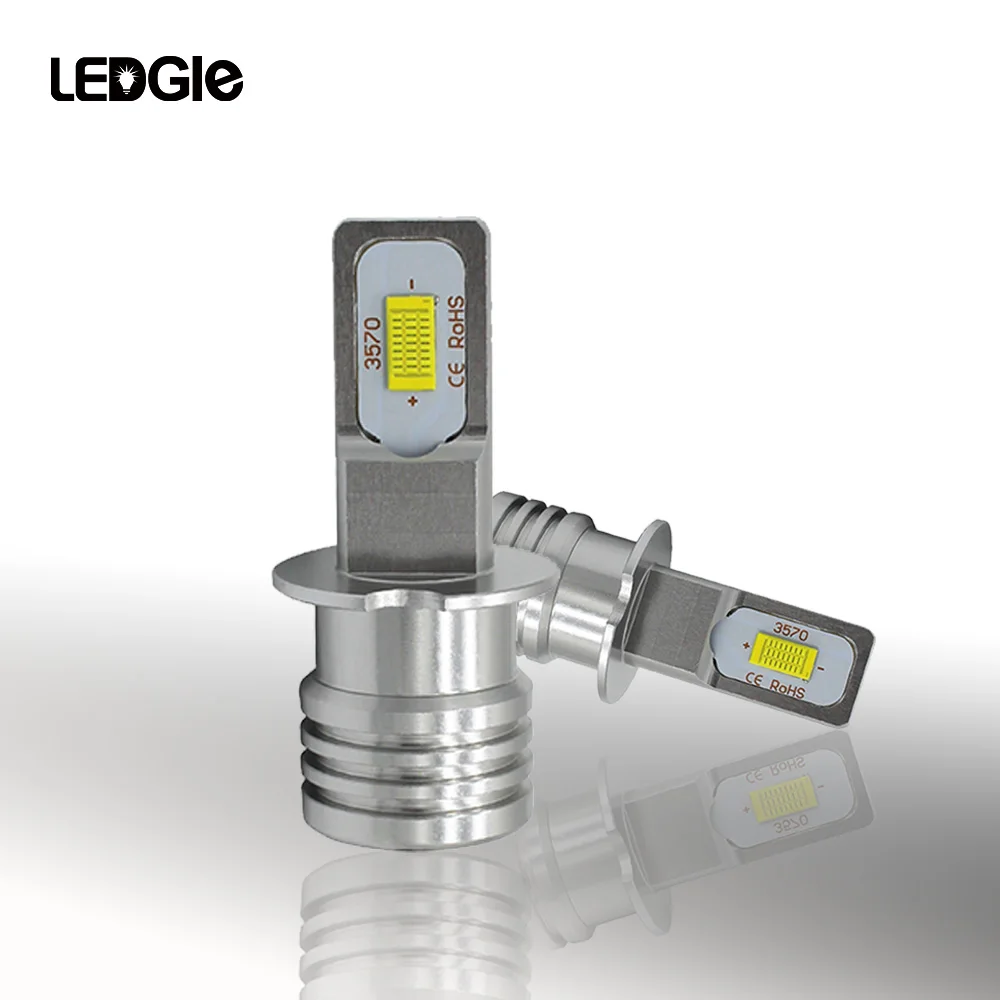 6500 H1 Fog Light LEDGLE 80 Вт H3 светодиодный туман светильник 12 V-24 V CSP3570 яркий светодиодный Противотуманные фары дальнего света светильник IP65 для Авто головного средства ухода за кожей Шеи светильник высокого ближнего света лампы - Испускаемый цвет: 6500 H1 Fog Light