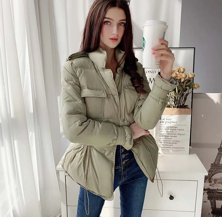 Dabuwawa отложной воротник зимний женский 90% пуховик парка Повседневная толстая верхняя одежда Зимний теплый пуховик женский DN1DDW046