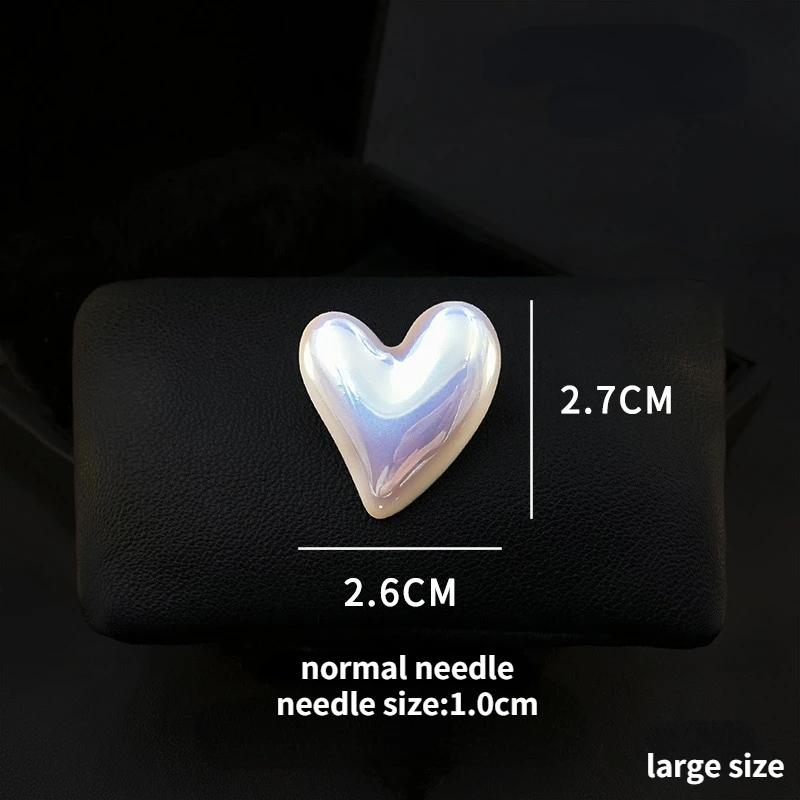 Colorful Love Coat Brooch Heart-Shaped for Women Suit Neckline Fixed Lengthened Safety Pin Collar Pin Accessories Jewelry Gifts