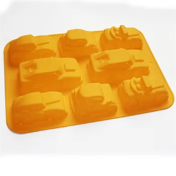 

8 Cavities Car Shape Soap Molds Vehicle Soap Silicone Moulds Candle Craft Soft Chocolate Cake Bakeware for Boy Birthday