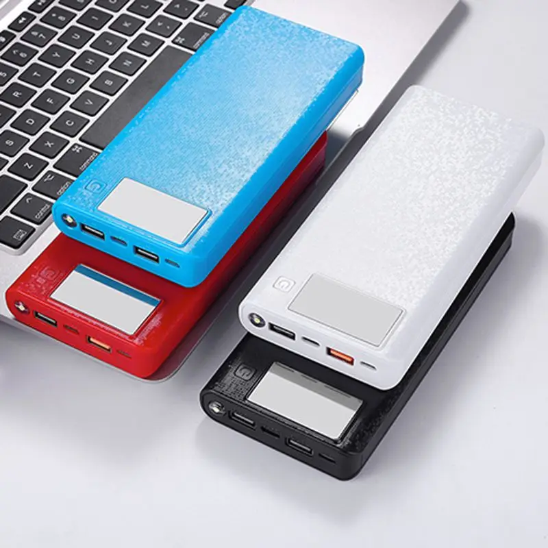 QC 3 0 Dual USB + type C PD 8x18650 аккумулятор DIY power Bank Box светодиодный светильник быстрое