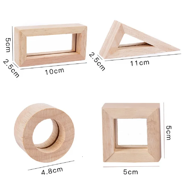 Wooden Mirror Stacking Blocks Creative Colorful Learning And Educational Construction Building Toys Set For Kids For Ages 2+ 5