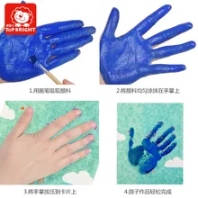 TOPBRIGHT детский нетоксичный пигмент для мытья, Детский костюм с граффити, ручная роспись, 6 цветов, рисунок на пальцах