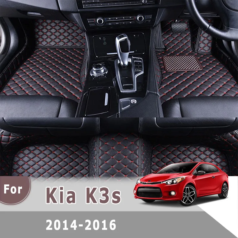 

RHD Carpets For Kia K3s 2016 2015 2014 Car Floor Mats Artificial Leather Custom Rugs Foot Pads Styling Auto Interior Accessories