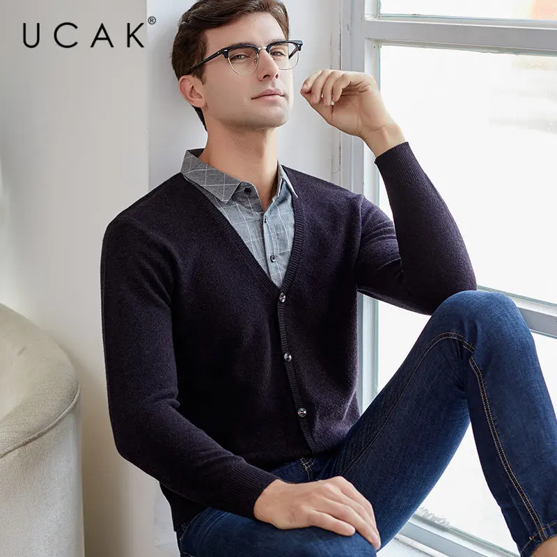 UCAK Brand Merino Woolen Sweater Men Autumn Winter Thick Warm Cashmere Twinset Men Streetwear Fashion Casual Pullover Men U3051 UCAK Brand Merino Woolen Sweater Men Autumn Winter Thick Warm Cashmere Twinset Men Streetwear Fashion Casual Pullover Men U3051
