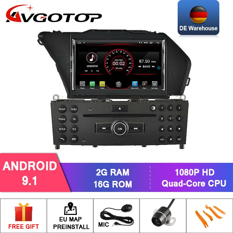 Cheap DE STOCK!!!AVGOTOP Android 9.0 Car Multimedia for MERCEDES-BENZ GLK(2008-2010)/GLK X204/GLK 300/GLK 350 Vehicle Multimedia 0