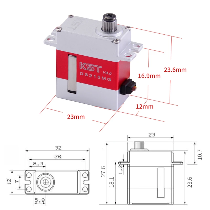 KST DS215MG V3.0 4,8-7,4 V металла Шестерни тигельные перекоса ССРМ/руль цифровой задний сервопривод для 450 380 480 500 RC вертолет