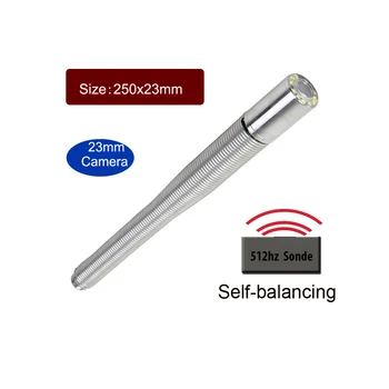 자동 셀프 레벨링 롱 스프링 카메라, 송신기, 배수관, 하수도 검사 교체, Wopos 기계, 23mm, 512Hz