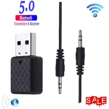Bluetooth 5,0 адаптер Bluetooth передатчик приемник 3,5 мм стерео аудио звук Музыкальная подвеска для ПК головная A2DP AVRCP