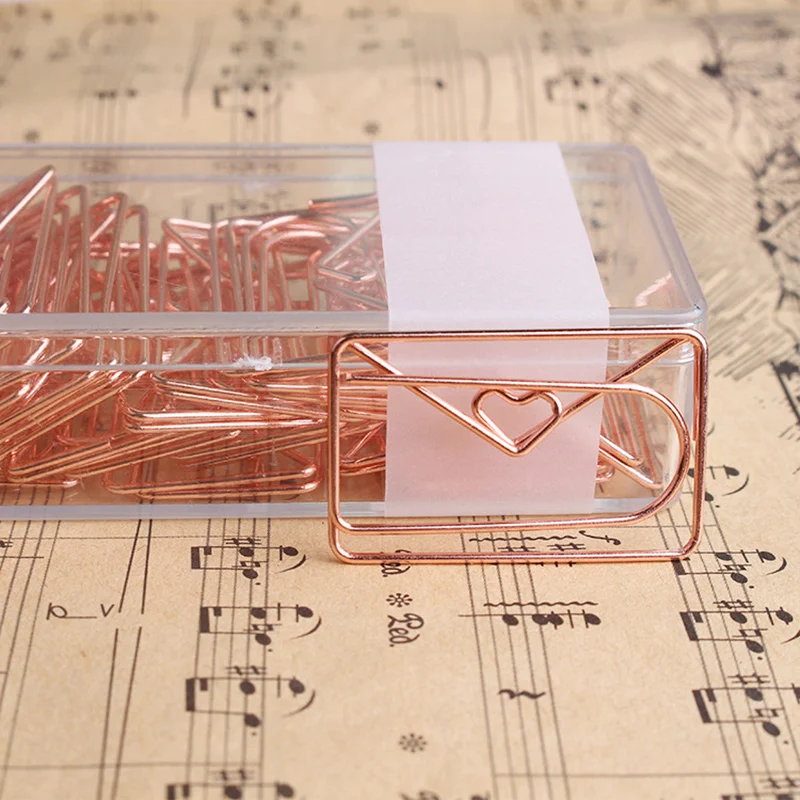 

20Pcs Cute Envelope Shaped Paper Clips Metal Note Clips for Bookmark Office School Notebook NC99