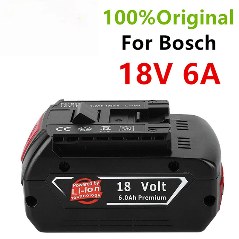100% Оригинальный 18В 6ah перезаряжаемый литий-ионный аккумулятор для Bosch 6.0A