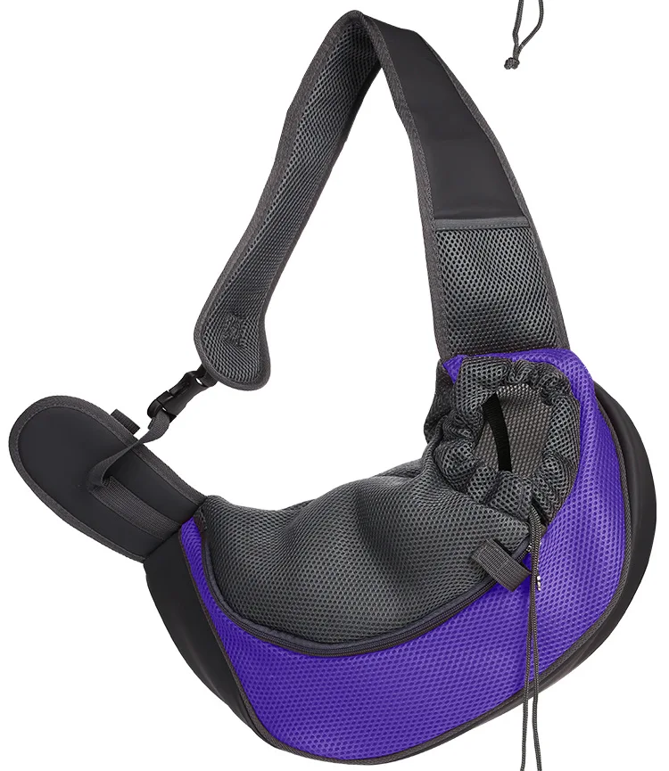 HEYPET Сумка-переноска для питомца щенка, сумка для путешествий на открытом воздухе, Сетчатая Сумка на одно плечо, Удобная дорожная сумка на плечо для собак - Цвет: purple
