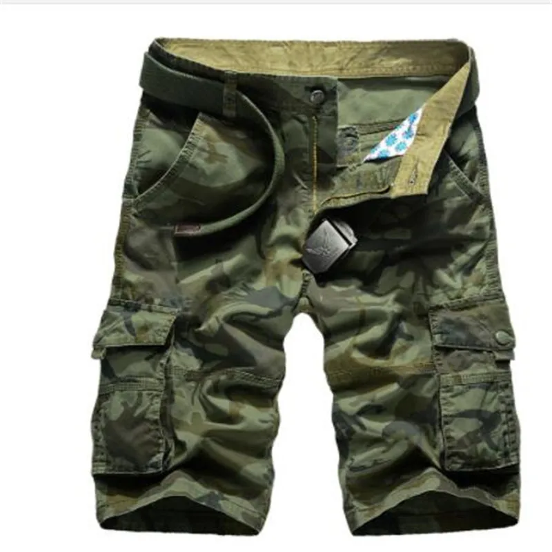 New Cargo Shorts Men Top Design Camouflage Military Army Khaki Shorts Homme Summer Outwear Hip Hop Casual Cargo Camo Men Shorts