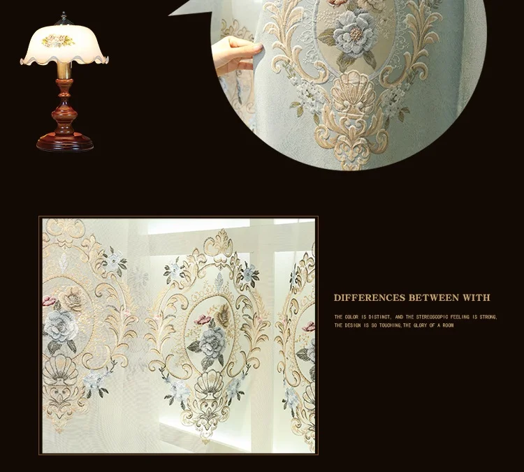 New printing flower style Window Curtains for Living Room GreenColor Window Curtains for Bedroom study Blackout Curtains