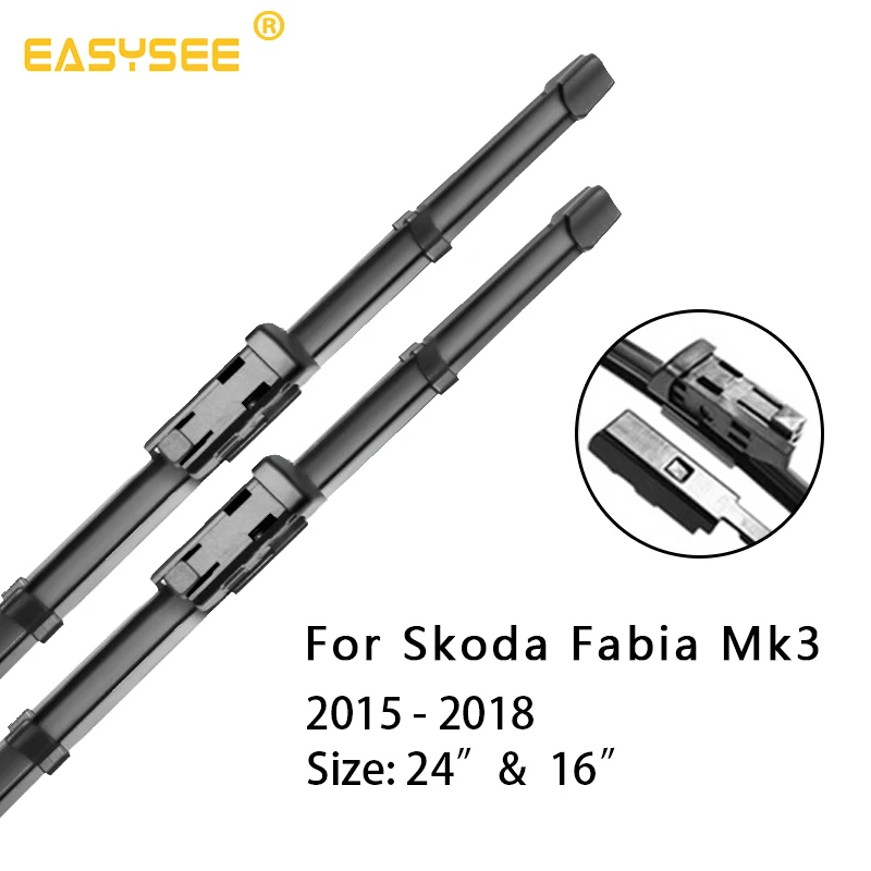2015-2018 Стеклоочистители лобового стекла автомобиля для Skoda Fabia Mk1 Mk2 Mk3 подходящий крючок/кнопочные ручки модель года от 2000 до - Цвет: 2015-2018