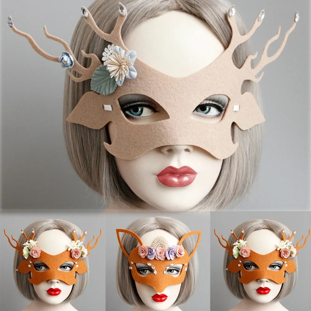 Christmas Mask Costume Party Antler Half Face Animal Mask       Unisex  (20)