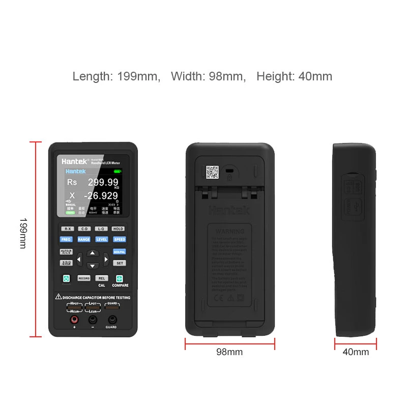Hantek1833C LCR Hantek1832C Digital LCR Meter Handheld Portable Inductance Capacitance and Resistance Measuring Tester Tools digital lcr meter