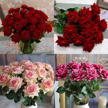 

Artificial silk 1 Bunch French Rose Floral Bouquet Fake Flower Arrange Table Rose Wedding Flowers Decor Party accessory