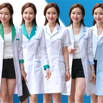 

New Nurse Uniform for Women Medical Uniforms Work Wear Pharmacy White Coat Doctor Costume Female Hospital Work Wear Worsted