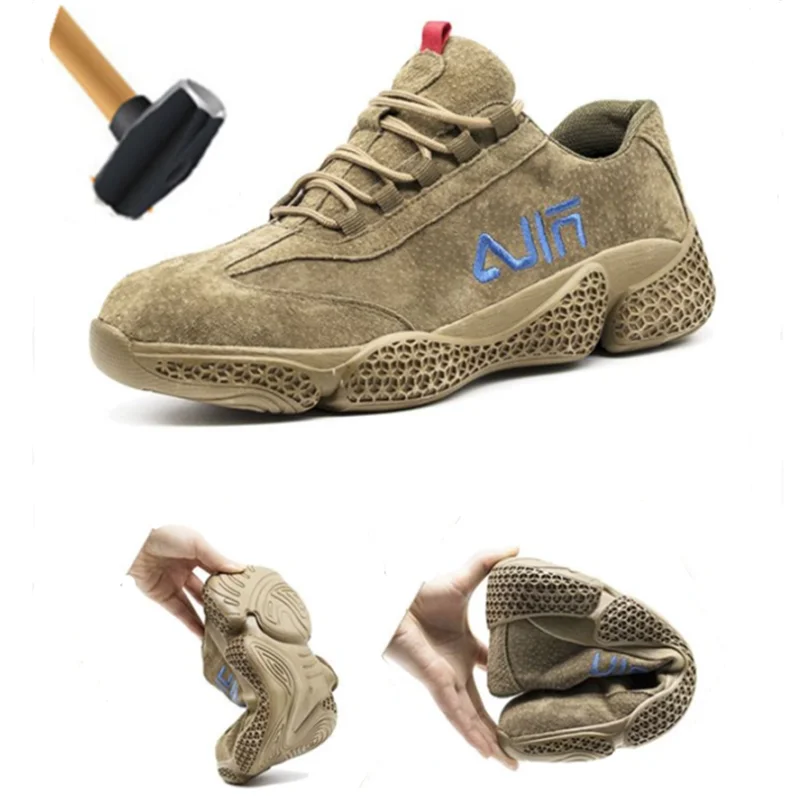 

Unisex Safety Shoes Men Boots Steel Toe Lightweight Anti-smashing Breathable Comfortable Wear-resisting Luxury Designer Sneakers