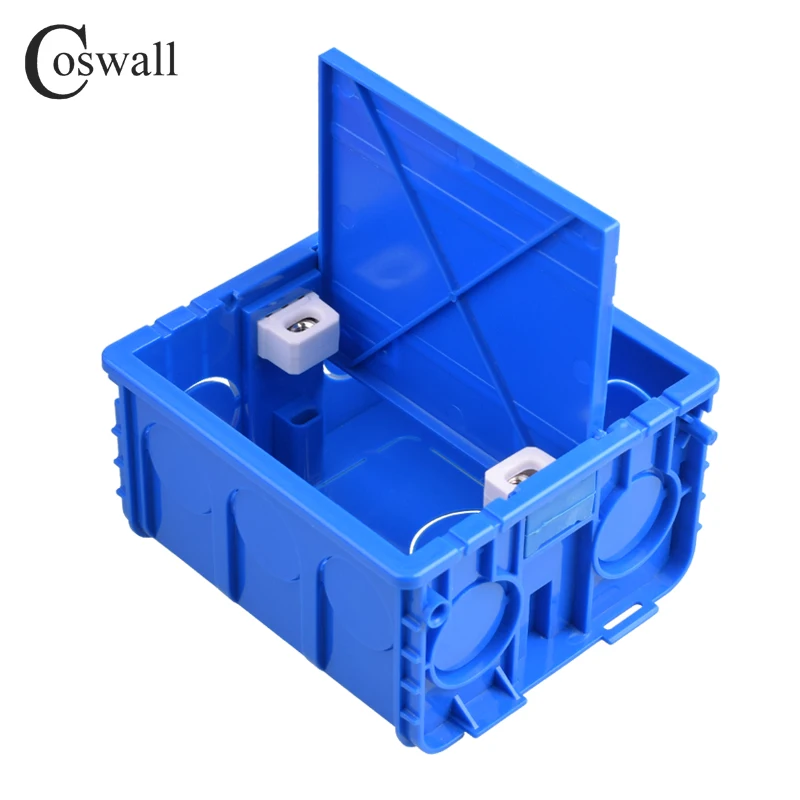 Coswall 86 Type Internal Mounting Box Wall Blank Panel Blind Cover Dustproof Distinguish Between Weak and Strong Current switch box wall socket box