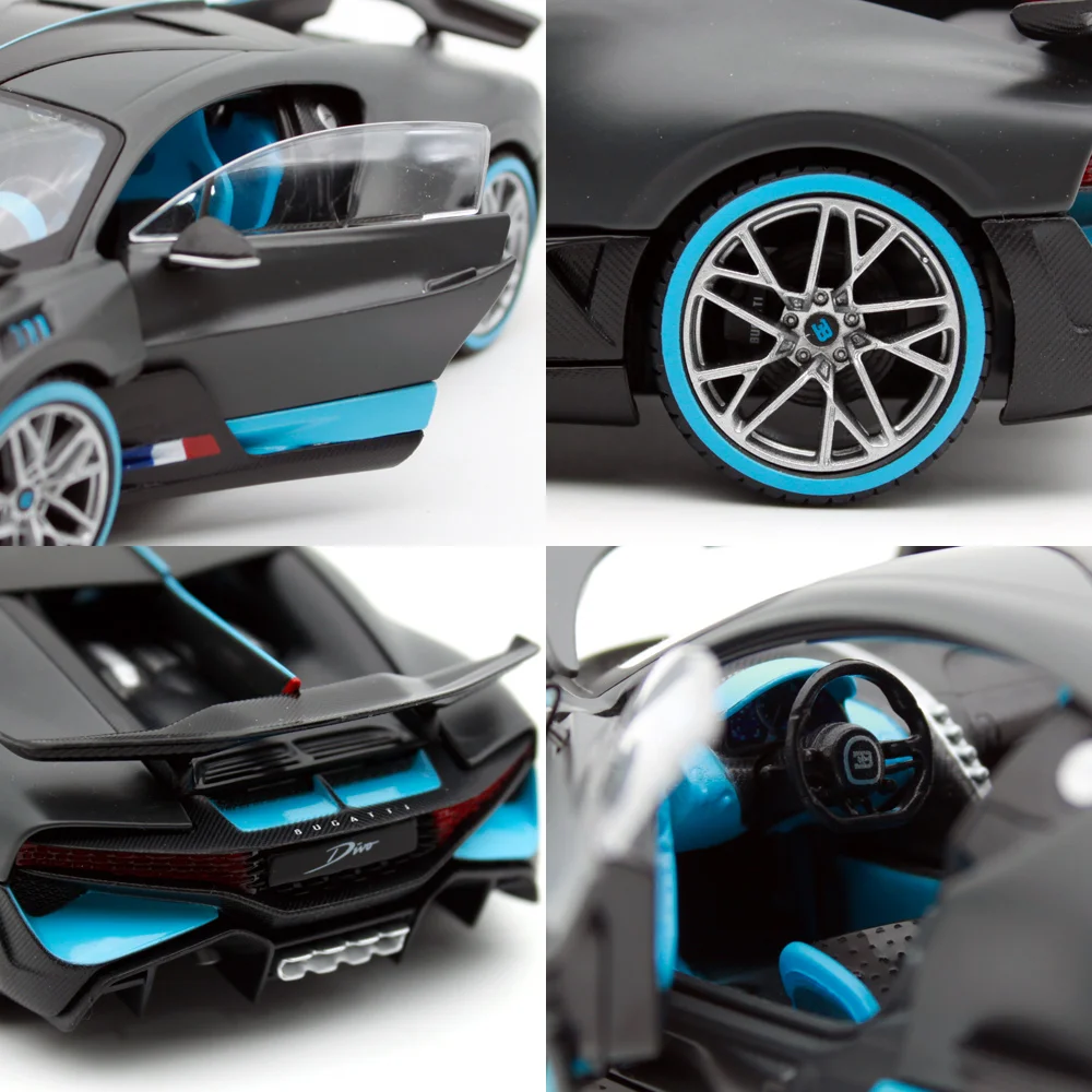 Спортивный автомобиль Maisto 1:24 2019 Bugatti Divo крутая серая литая модель гоночного