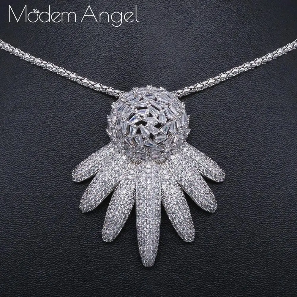 ModemAngel модное свадебное ожерелье серьги для женщин аксессуары Полный кубический цирконий для невесты ювелирные наборы