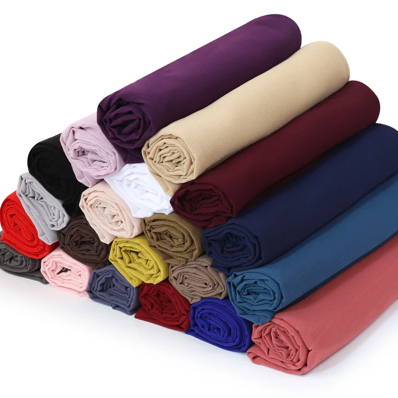 

2020 hot sale solid color pearl chiffon lazy adjustable size turban Malaysia fast toe cap scarf