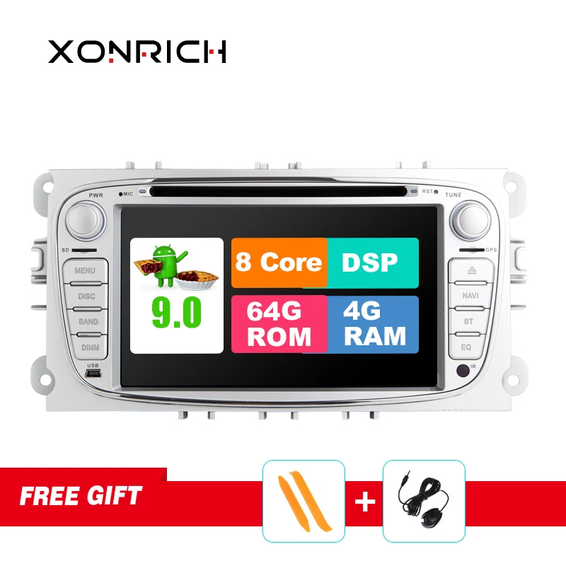 Top Xonrich Android 9.0 GPS Car Radios 2 Din Car Multimedia player Audio DVD Player For Ford/Focus/S-Max/Mondeo 9/GalaxyC-Max 4+64G 0
