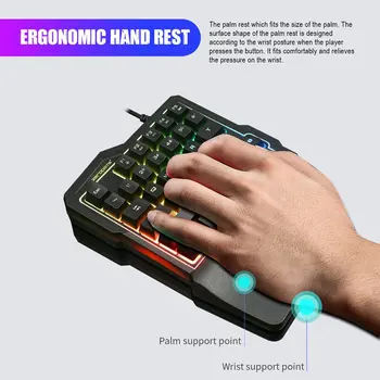 

K7 One-handed Mechanical Gaming Keyboard Portable Mini Gaming Keypad Game Controller One-handed Membrane Keyboard for LOL/PUBG
