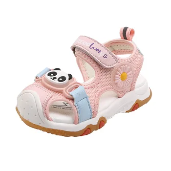 

Summer Animal Panda Flower Children's Beach Sandals Casual Floral Soft Boys Girls Covered-toes Beach Shoes Kids Cut-outs Flats