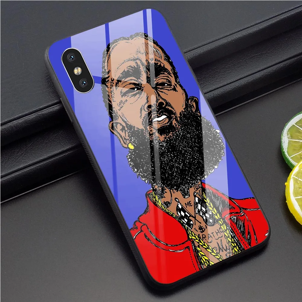 Закаленное стекло Nipsey Hussle Rap чехол для телефона для iPhone 6S крышка 11 Pro 5 5S SE 7 8 Plus Xs Max XR X - Цвет: K3011210