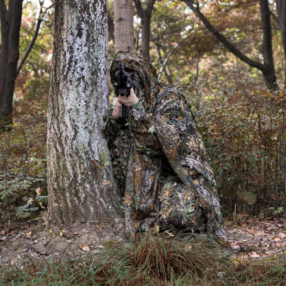 GUGULUZA Men Women Kids Outdoor Ghillie Suit Camouflage Clothes Jungle Suit CS Training Leaf