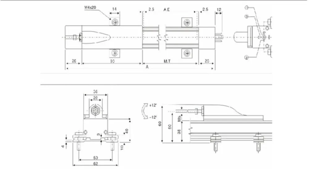 Deslocamento Linear Sensor de Máquina de Moldagem
