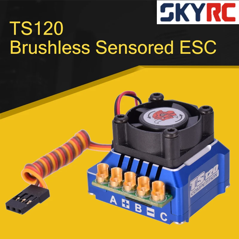 

SKYRC TORO TS120 Aluminum Brushless Sensored ESC Support Sensorless Sensor Brushless Motor For 1/10 /1/12 RC Car Blue/Black/Gold