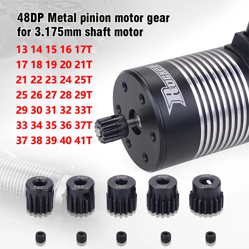 

SURPASS HOBBY 5PCS 48DP 3.175mm 13T-17T/17T-21T/21T-25T/25T-29T/29T-33T/33T-37T Pinion Motor Gear Combo Set Black for 1/10 RC