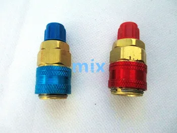 

Fixmee R134a Auto Quick Coupler Bass Adapters Low & High Side AC Manifold R134a System Quick Connectors Couplers