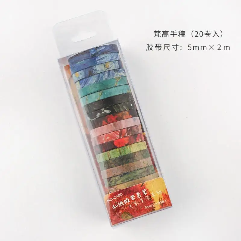 20 шт./упак. многоцветная лента Washi Скрапбукинг декоративный Скотч для монтажа светодиодных лампочек Бумага японский стикер для канцелярских товаров - Цвет: L