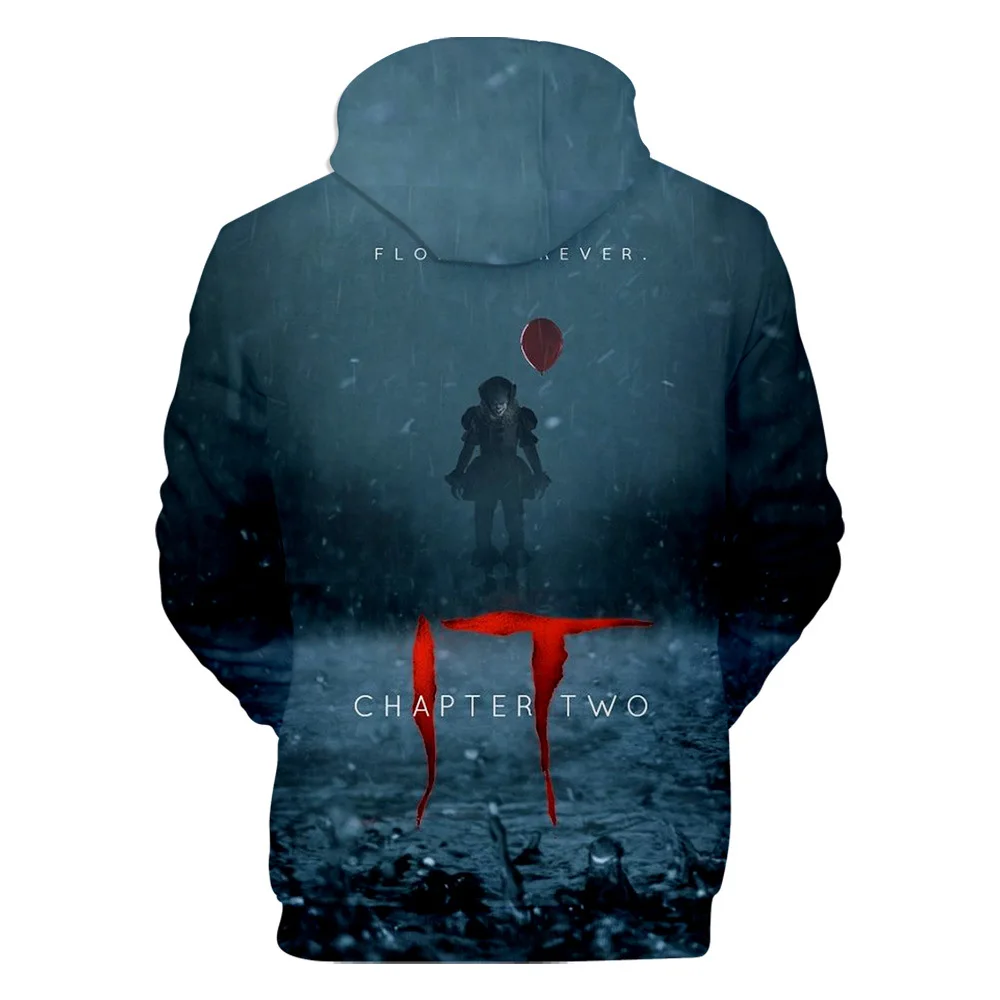 Популярные толстовки с капюшоном с персонажем IT2 Pennywise, 3d вечерние толстовки на Хэллоуин для детей и мужчин, поп-готический свитшот, хлопковая уличная одежда, Прямая поставка