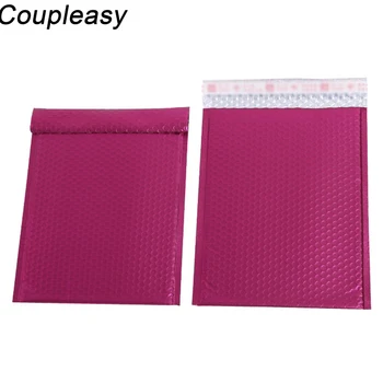 

30pcs Rose Red Plastic Envelopes Matte Bubble Mailer Padded Envelope Bag Waterproof Foam Shipping Mailing Bag Business Supplies