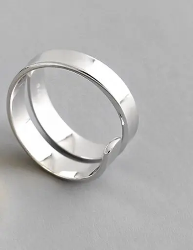 Silvology стерлингового серебра 925 глянцевые двойные кольца элегантный дизайн INS Корея Регулируемые кольца вечерние пикантное украшение леди подарок - Цвет камня: Silver