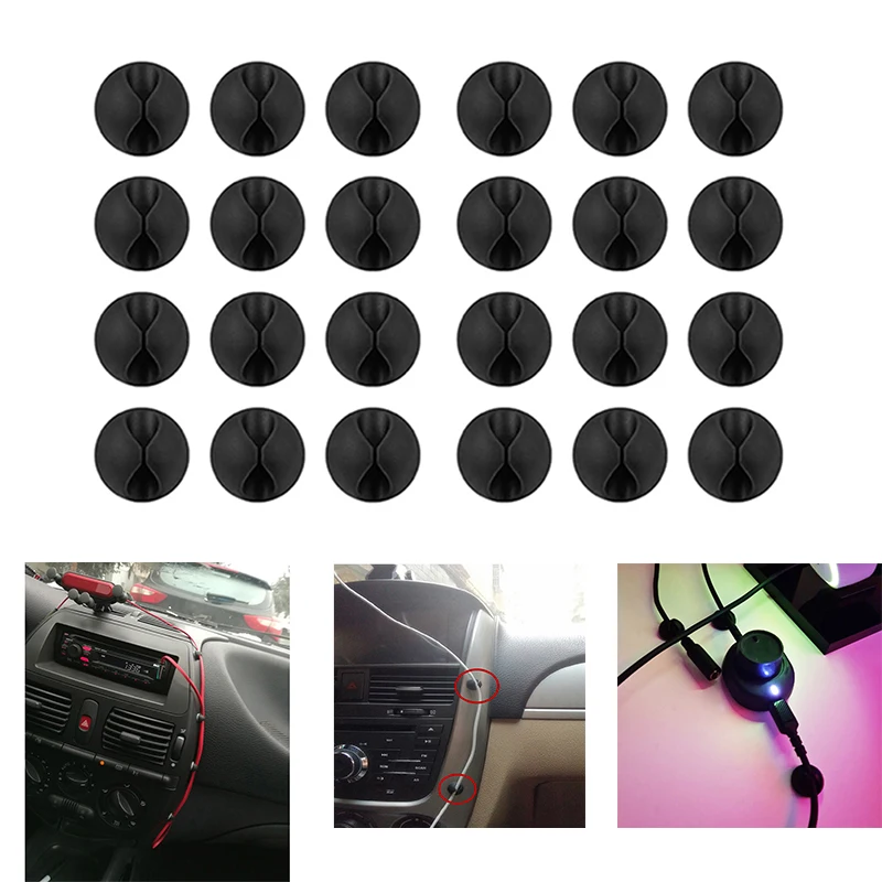 High Quality Self-adhesive Car Wire Clip Fixer Driving Recorder Charging Cable Mount Clamp Desktop USB Data Auto GPS line Clip