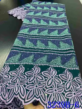 

Nigerian Voile Lace Fabric 2020 High Quality Lace African Lace Fabric Embroidery Cotton For Dress Daily Sew YA3239B-6