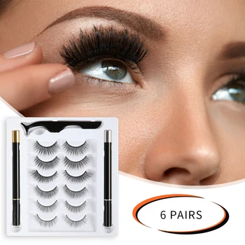 

Lashes Soft Eyelash Extension Makeup Kit Liquid Eyeliner Eyelashes Kit Magnet 3D Eyelashes Natural Curler False Eyelash