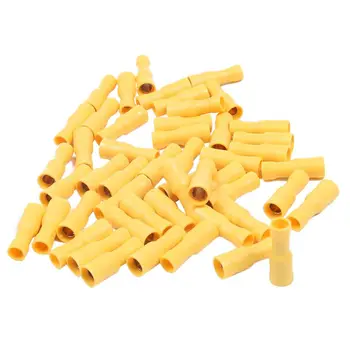 

100 x Male & Female Yellow Insulated Bullet Connectors Terminals 12-10AWG Wire
