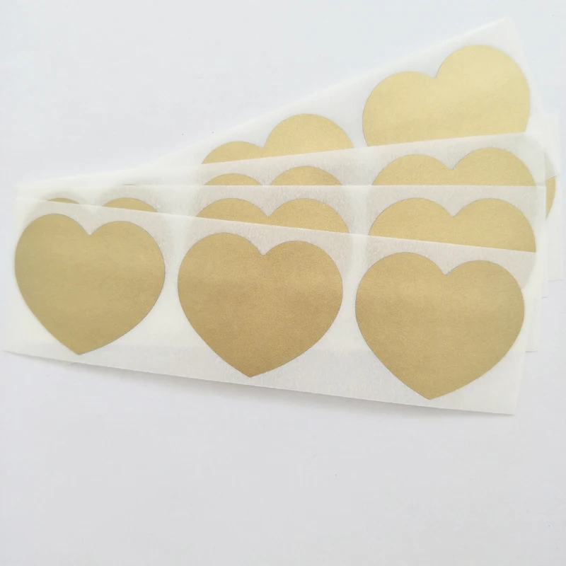 Scratch Off Sticker 50pcs 30x35mm Love Heart Shape 4 Colors For Secret Code Cover Home Game Wedding Message Card